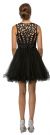 Web Pattern Bodice Beaded Short Tulle Homecoming Party Dress back